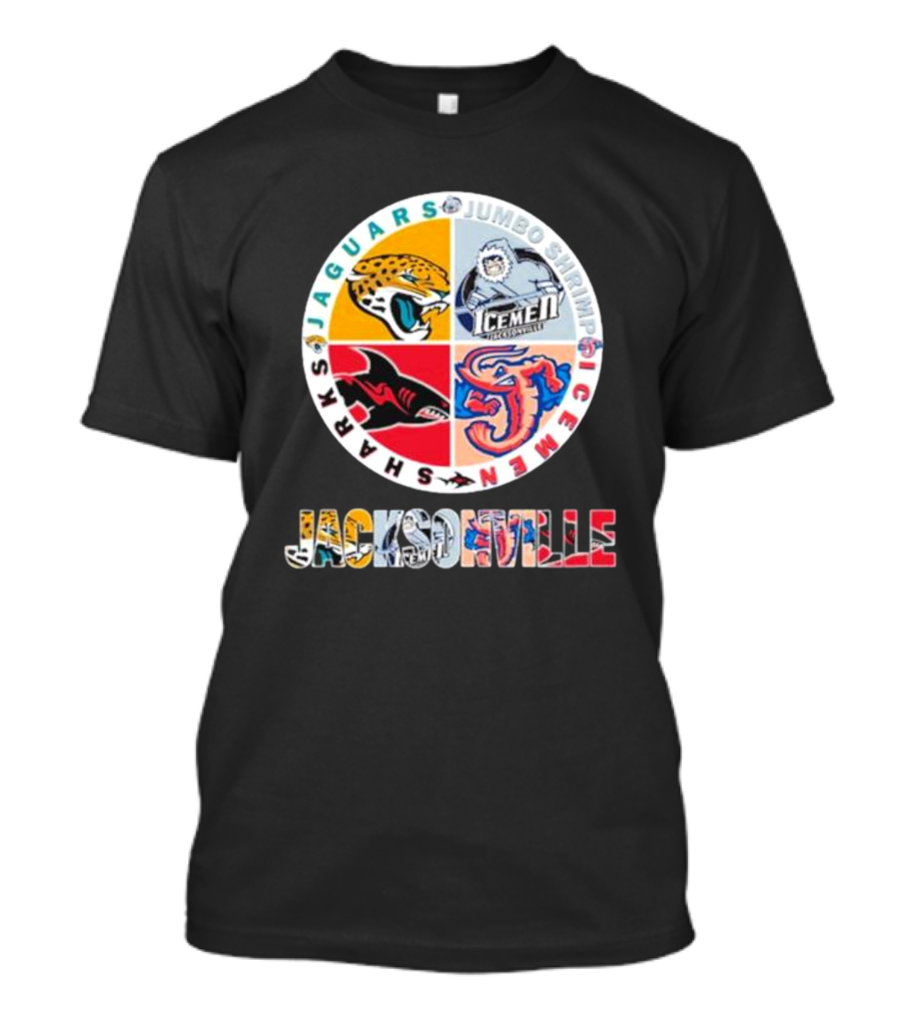 Jacksonville Jaguars Sharks Jumbo Shrimp Icemen T-Shirt