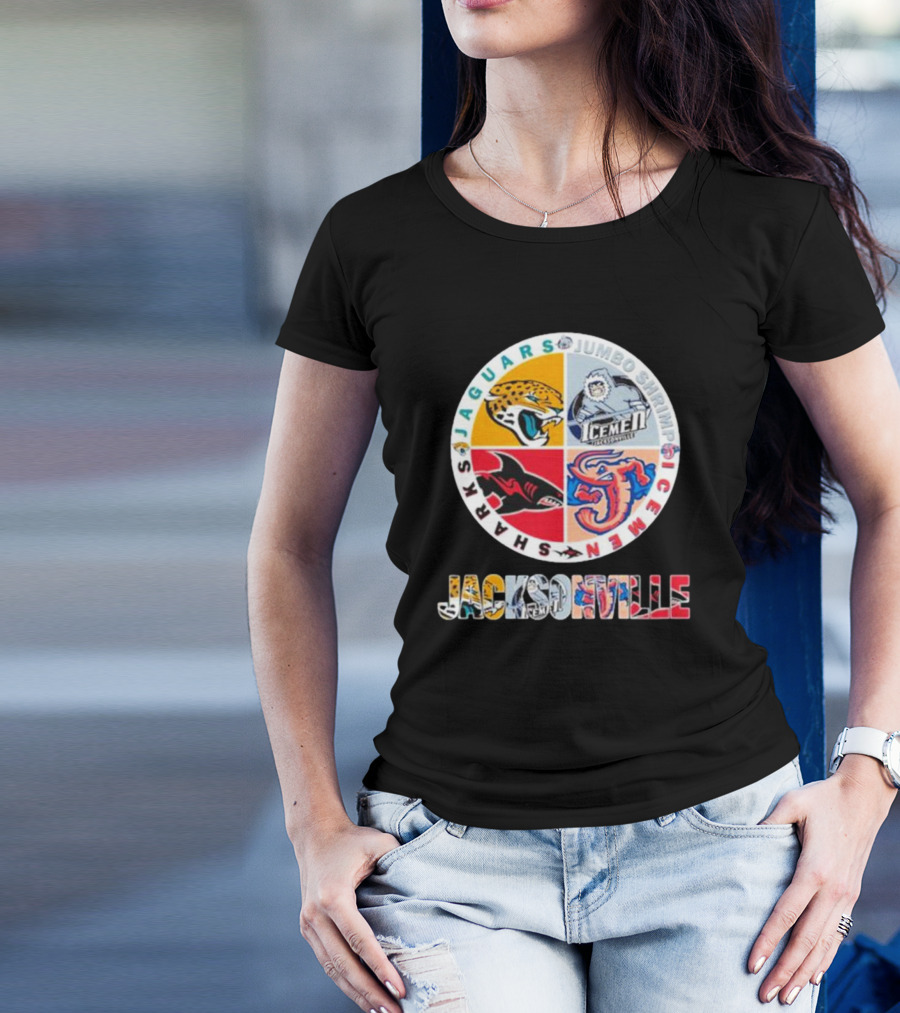 Jacksonville Jaguars Sharks Jumbo Shrimp Icemen T-Shirt