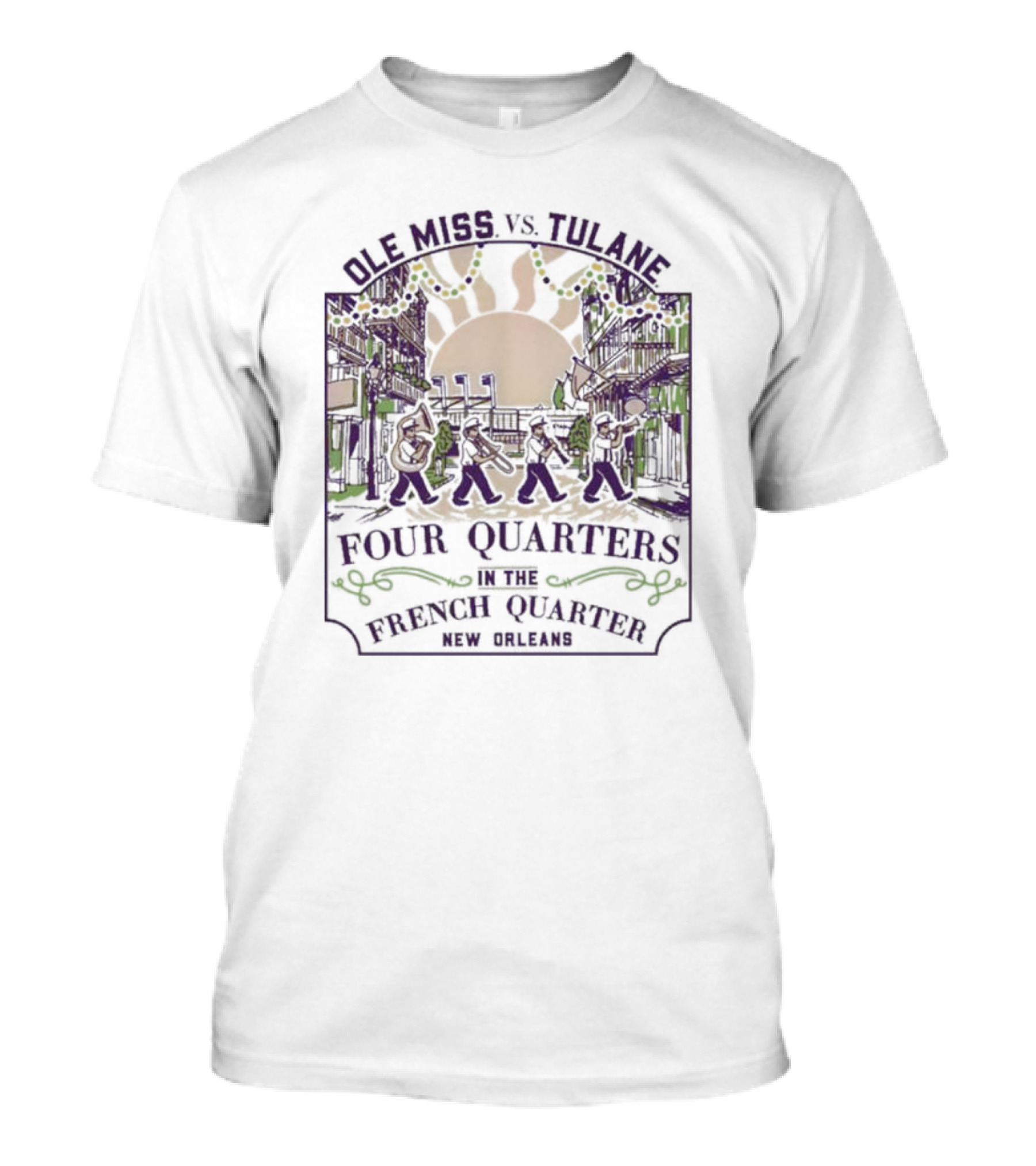 Ole Miss Vs Tulane Four Quarters In The French Quarter New Orleans T-Shirt