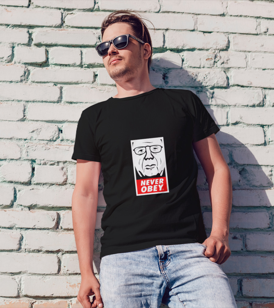 NEVER OBEY Large Print Iconic T-Shirt