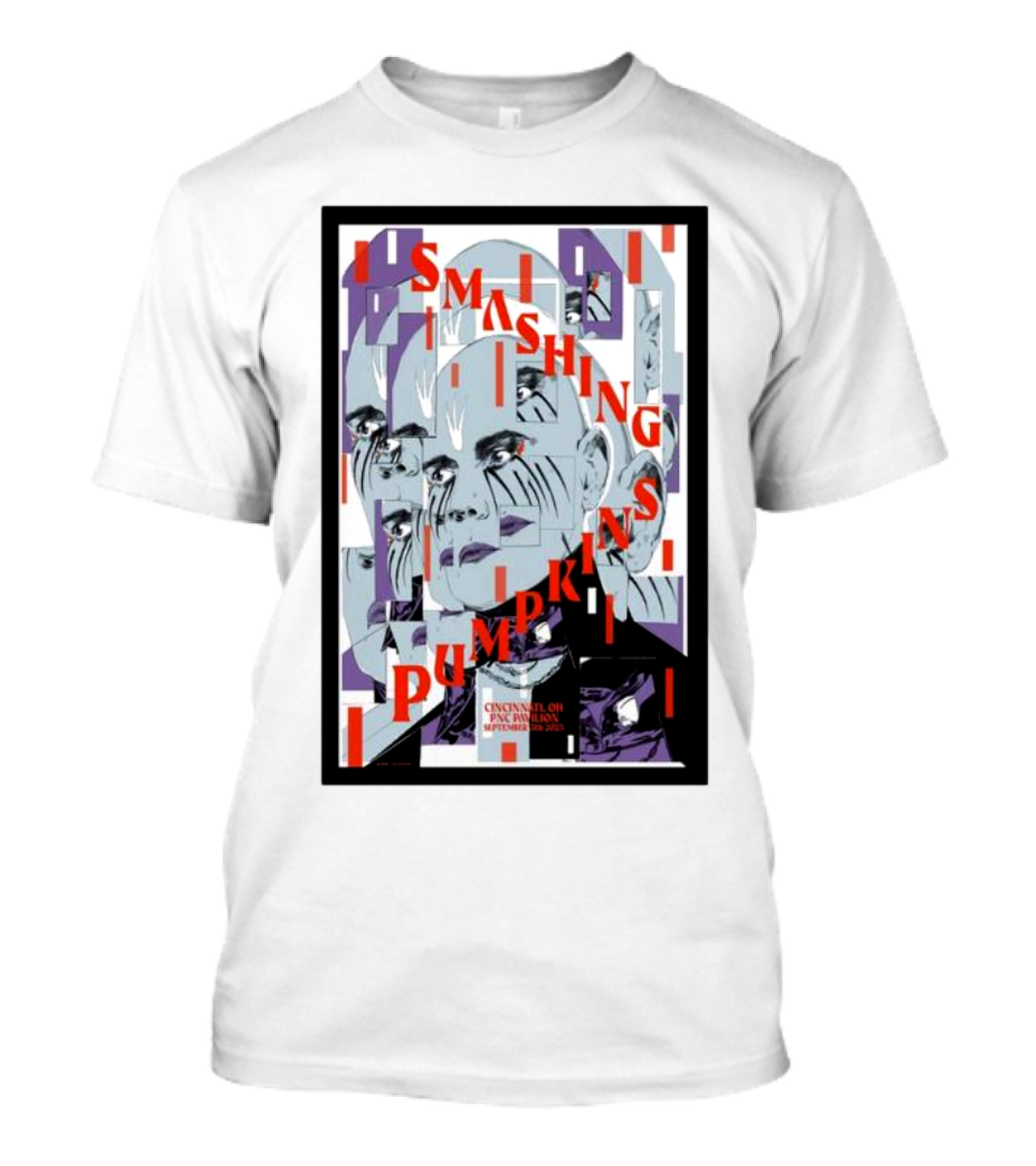 Smashing Pumpkins Cincinnati September 17 Iconic Faces And Geometric T-Shirt