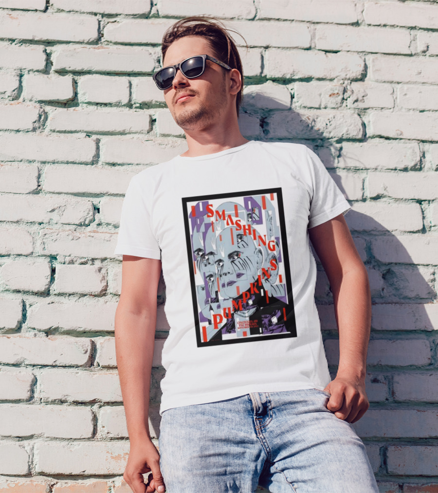 Smashing Pumpkins Cincinnati September 17 Iconic Faces And Geometric T-Shirt