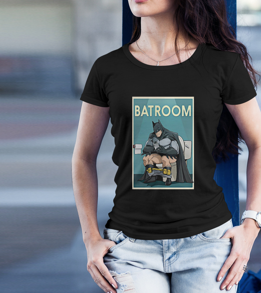 Batman Toilet Batroom Comic Panel T-Shirt