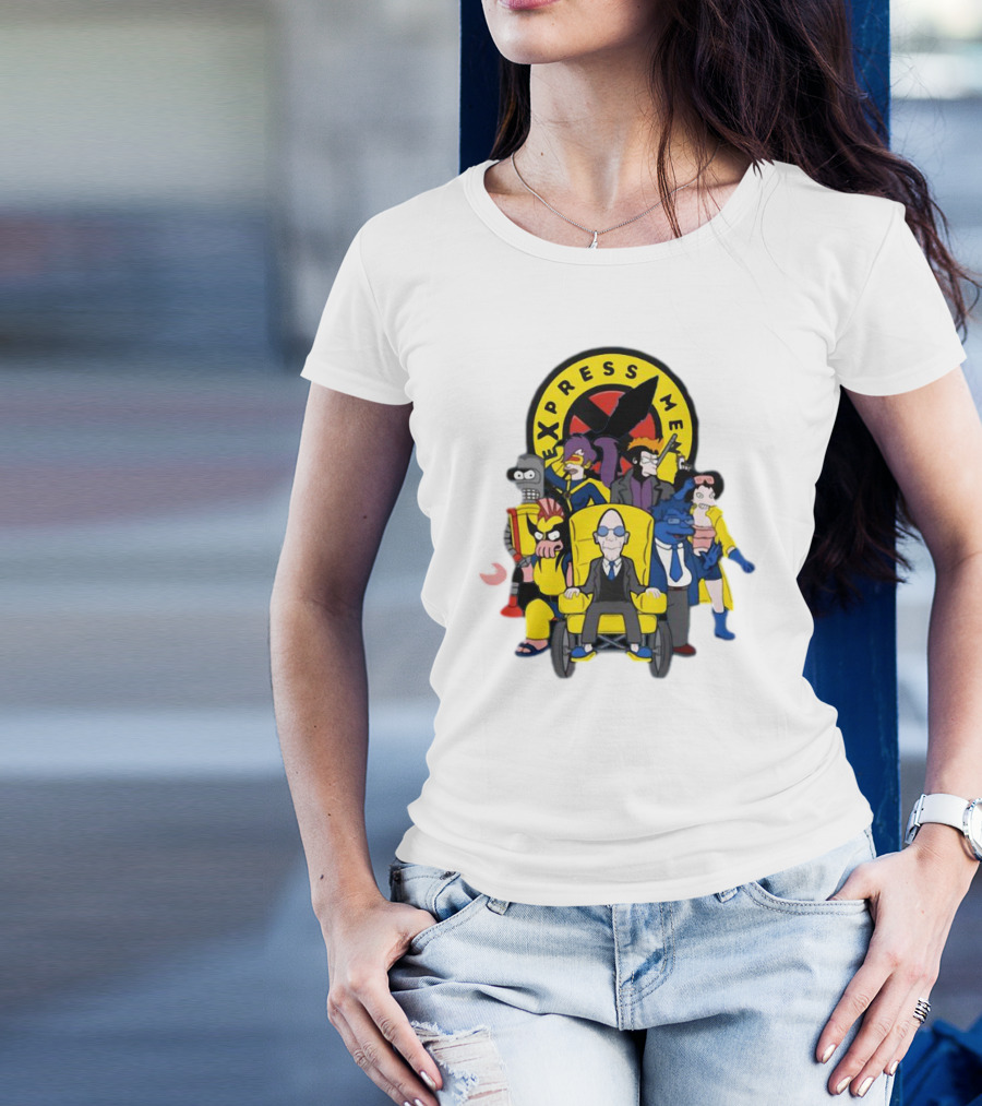 Express Men Futurama Meets X-Men Crossover Ensemble T-Shirt