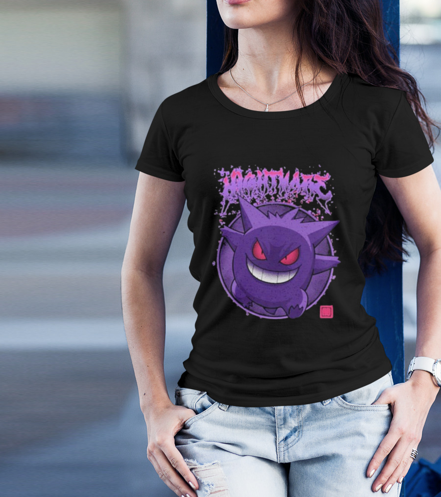 Pokemon Gengar Nightmare Purple Grinning Smirk T-Shirt