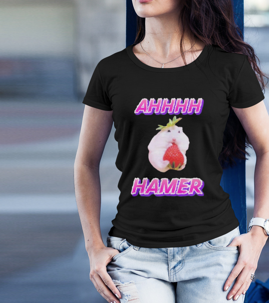Ahhhh Hamer Strawberry Holding Hamer T-Shirt