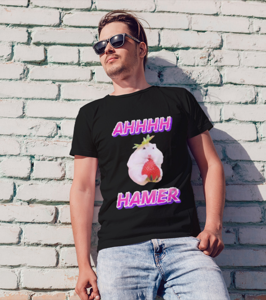 Ahhhh Hamer Strawberry Holding Hamer T-Shirt