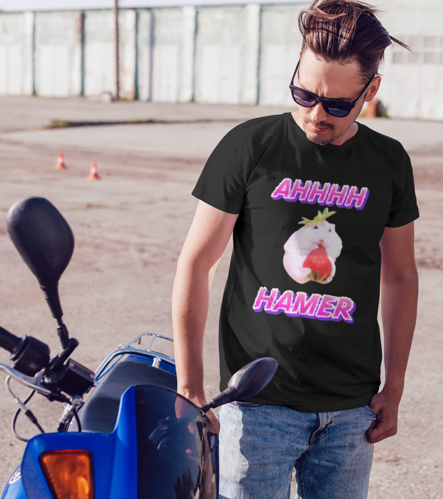 Ahhhh Hamer Strawberry Holding Hamer T-Shirt