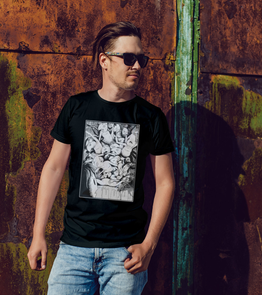 Oneyplays Horror Manga Boys Disturbing Creature Chaos T-Shirt