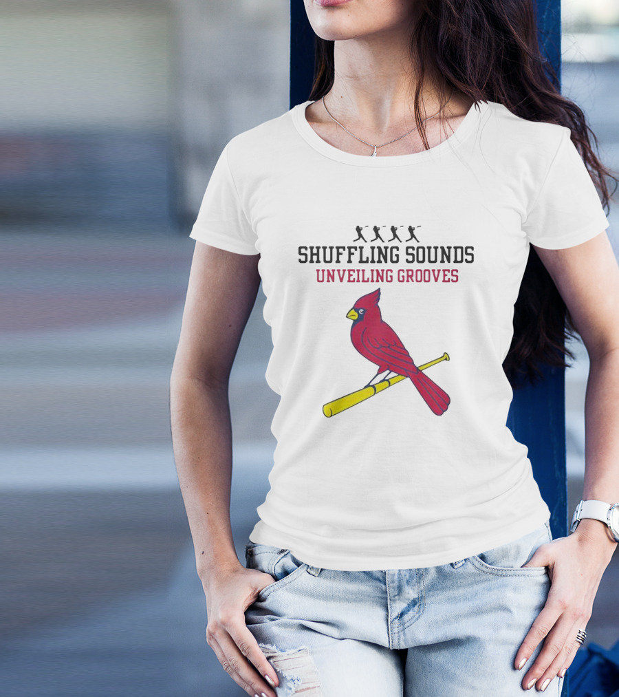 Cardinal Vibes Shuffling Sounds Unveiling Grooves T-Shirt