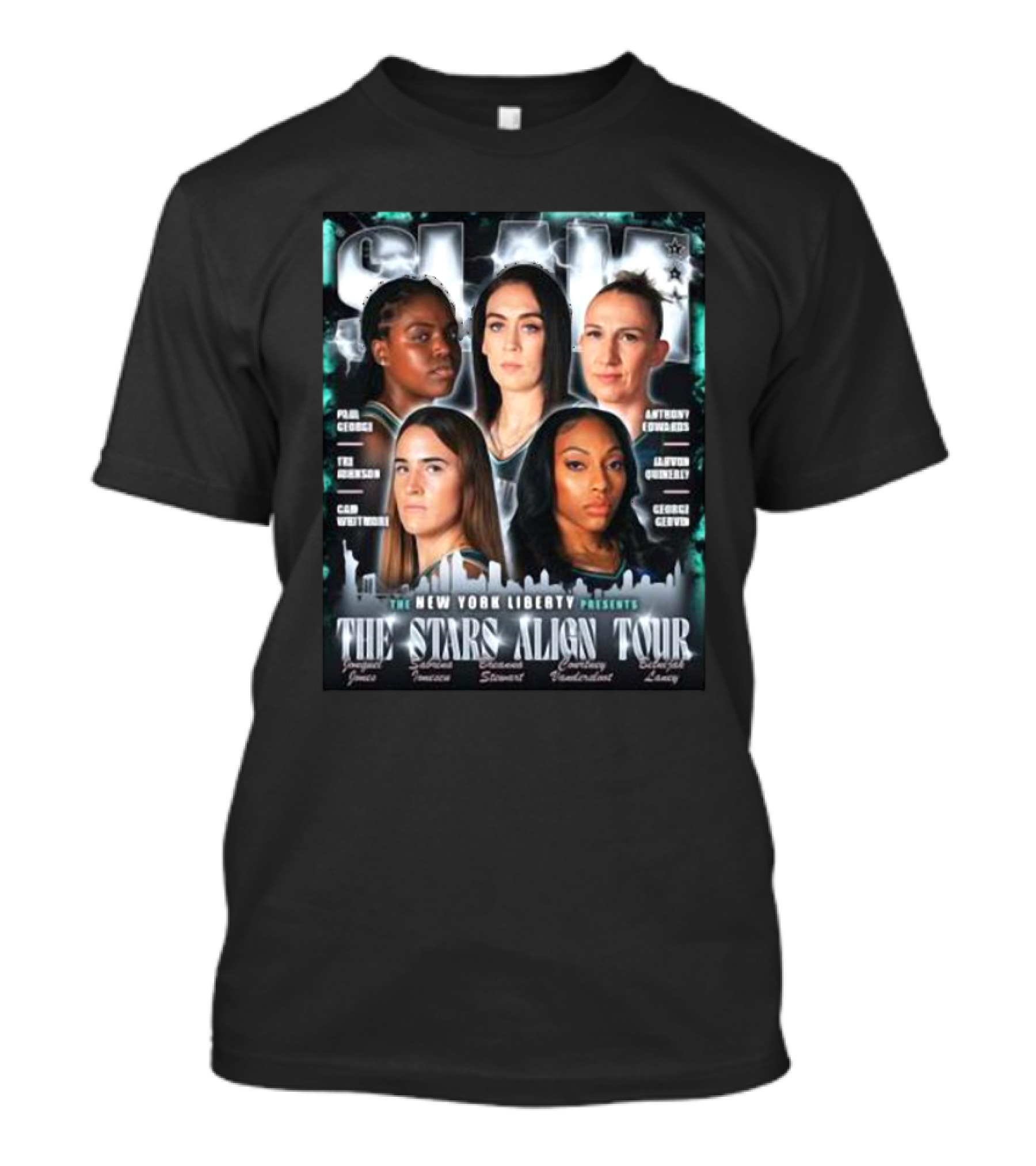 Slam 246 New York Liberty The Stars Align Tour Featuring Jones Ionescu Stewart Vandersloot Laney T-Shirt