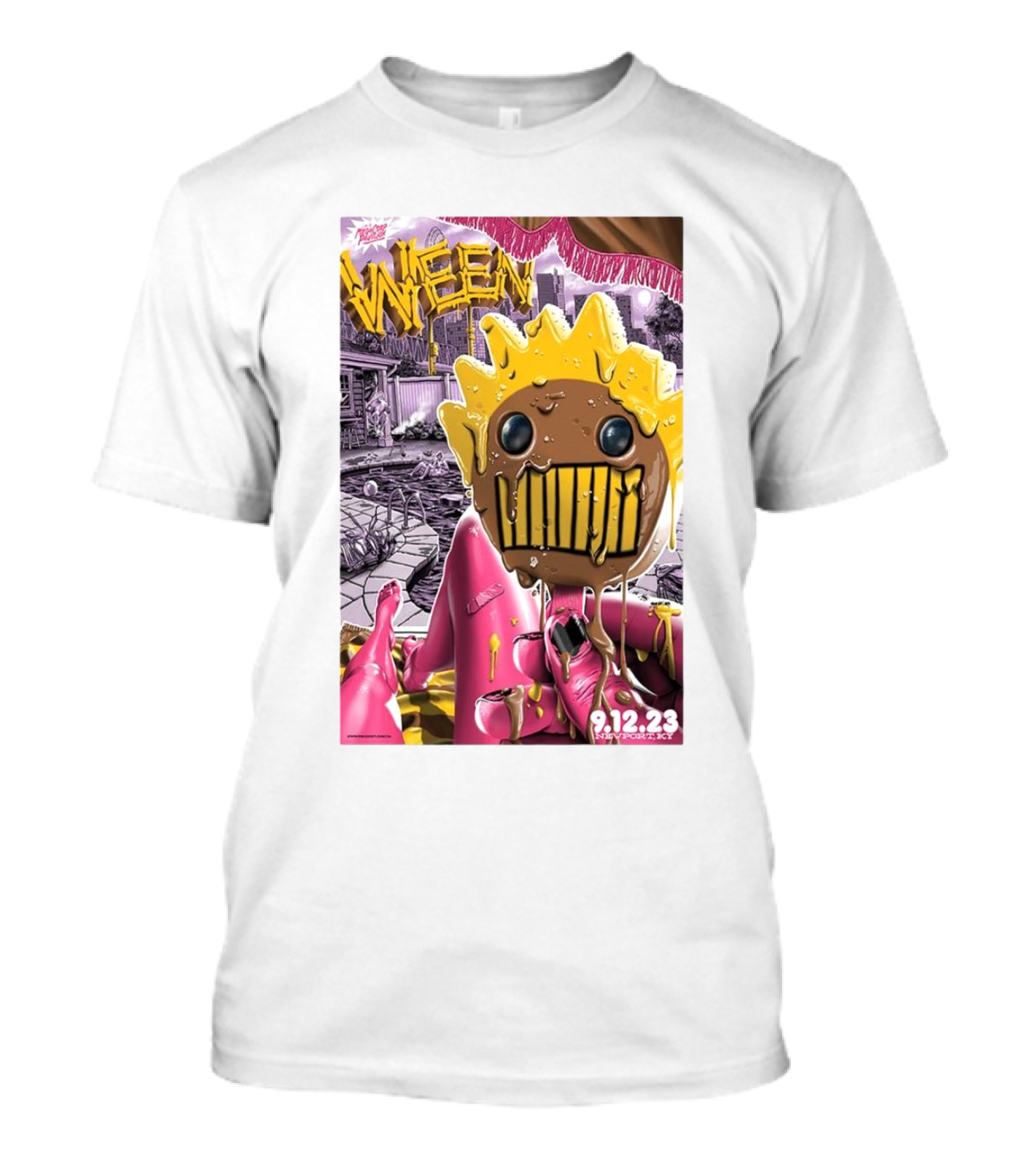 Ween Melted Mask 9.12.23 Denver Ogden Theatre T-Shirt