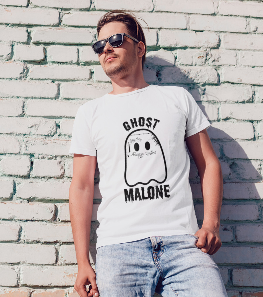 Ghost Malone Halloween Spooky Season Cute Fall Ghost T-Shirt