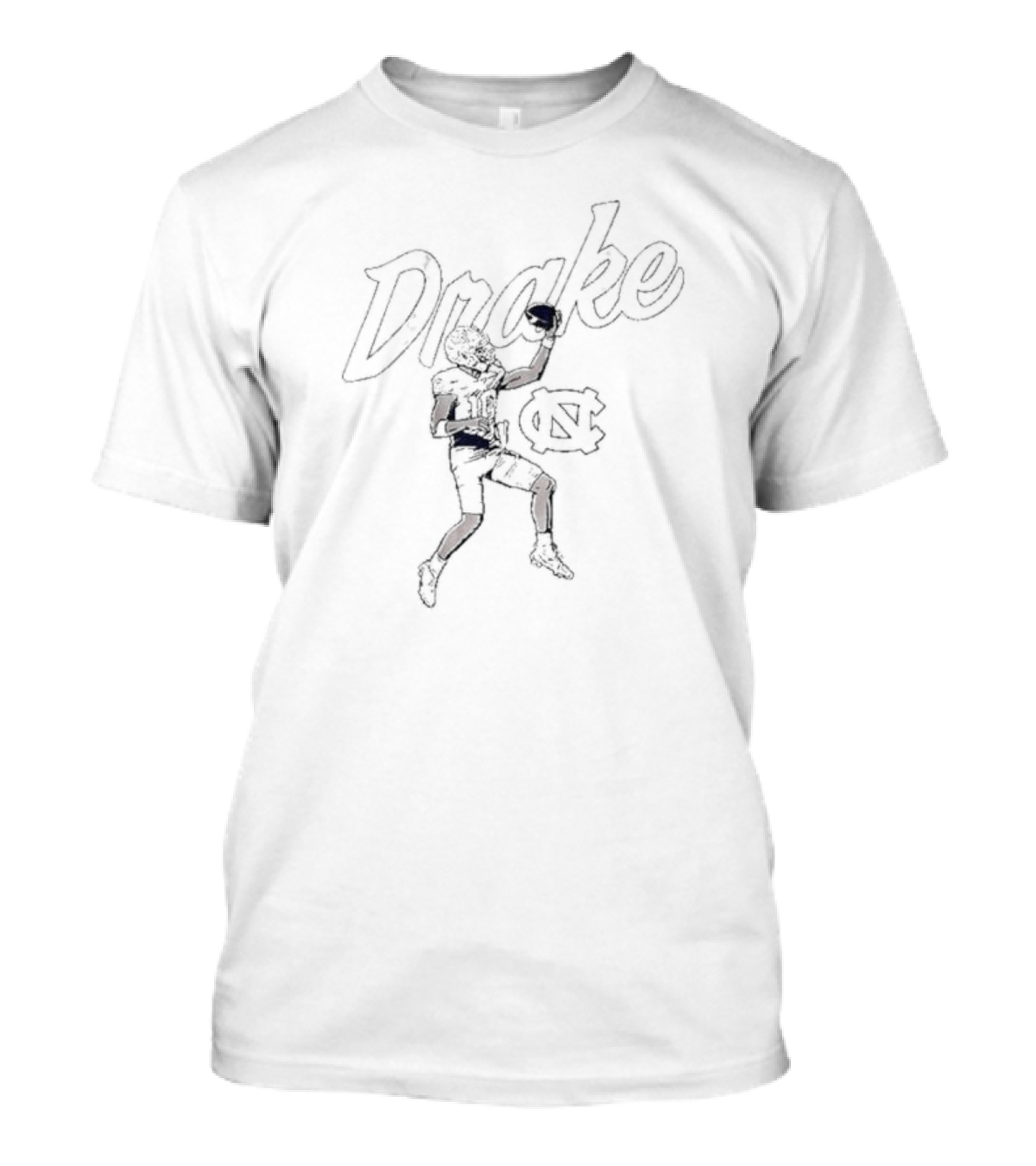 Drake UNC Football Finger Roll With North Carolina Tar Heels T-Shirt