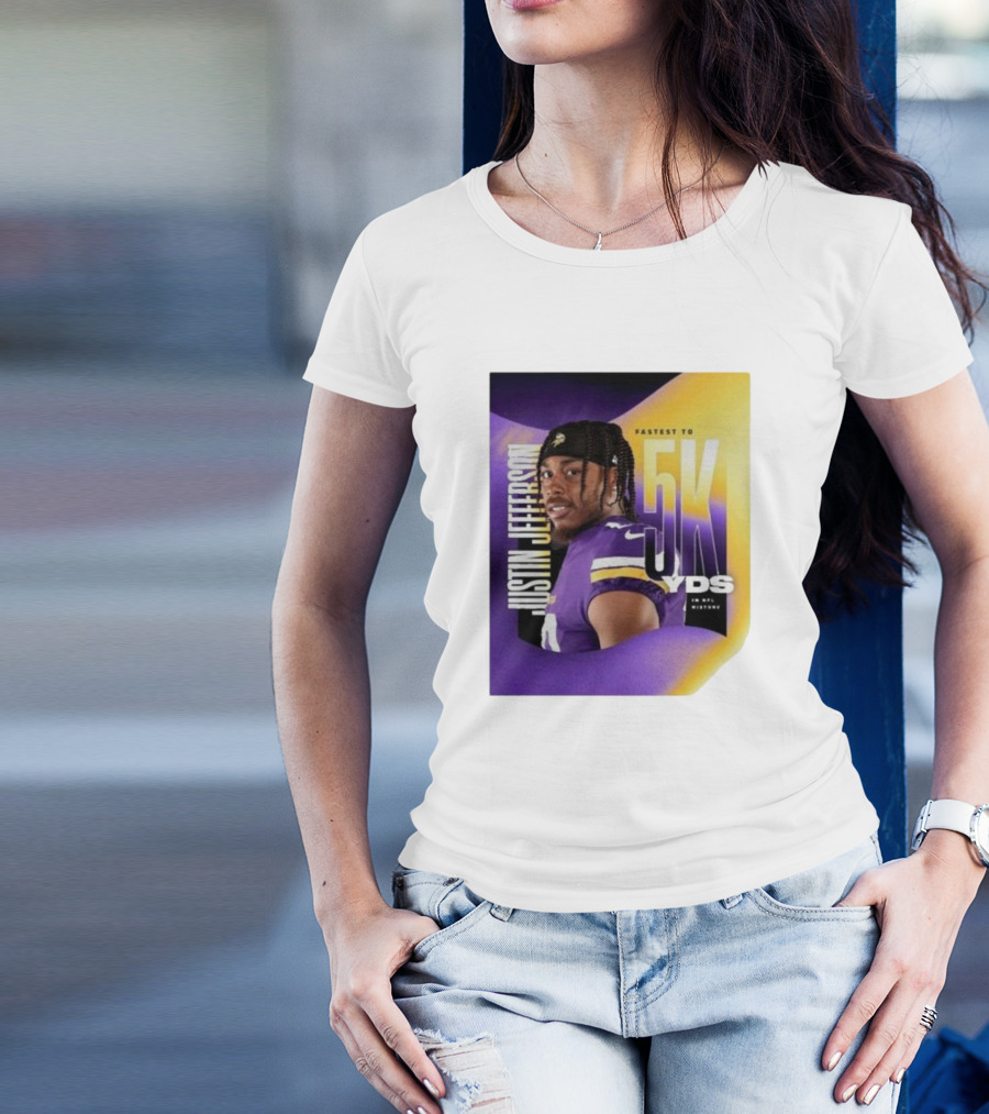 JUSTIN JEFFERSON FASTEST TO 5K YDS IN NFL HISTORY T-Shirt