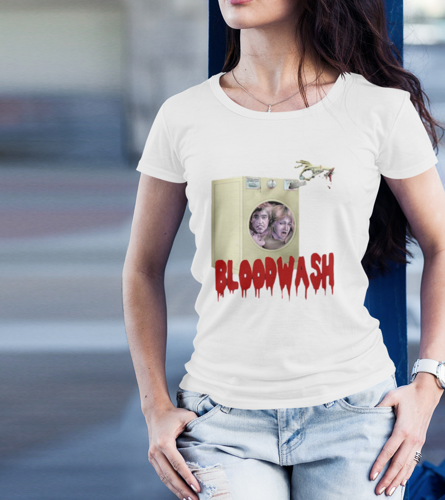 Puppet Combo Bloodwash Horror Laundry Machine With Faces And Monster Hand T-Shirt