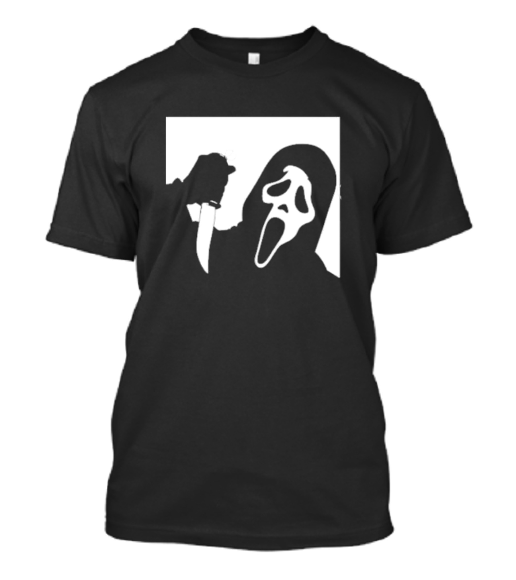 Scream Ghost Face Knife Black And White Box T-Shirt