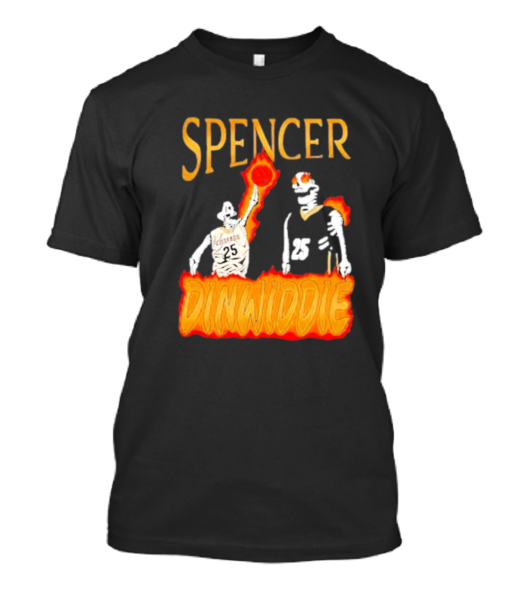 Spencer Dinwiddie Richmond 25 Basketball Flames T-Shirt
