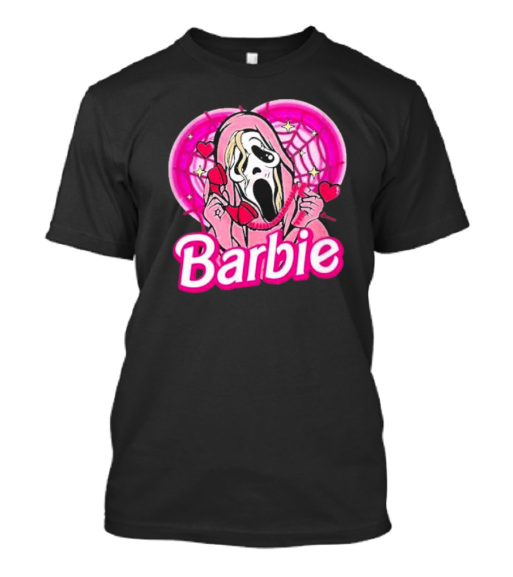 Barbie Pink Doll Ghost Face Horror Doll Characters T-Shirt