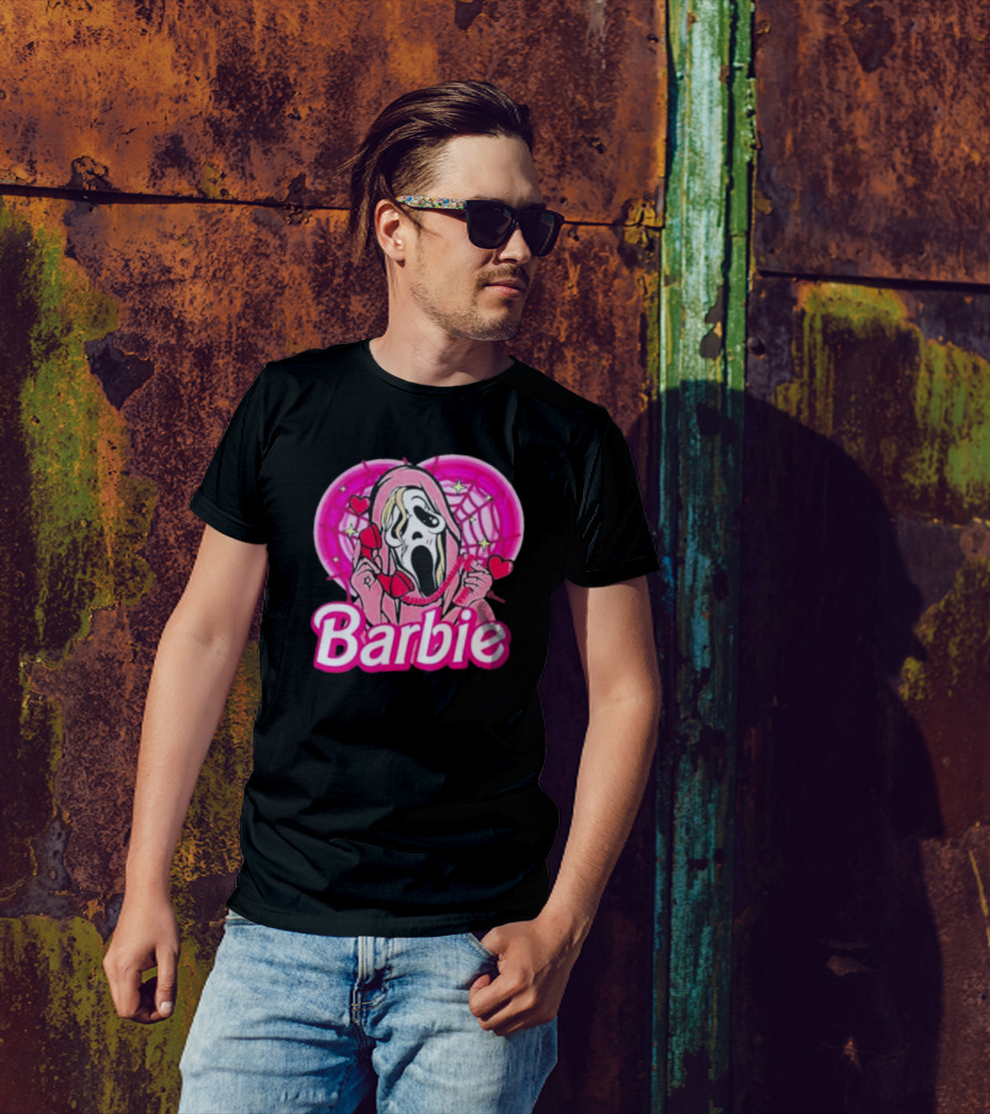 Barbie Pink Doll Ghost Face Horror Doll Characters T-Shirt