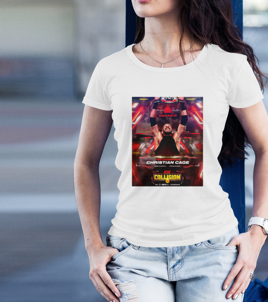 ANDNEW TNT Champion Christian Cage AEW Collision T-Shirt