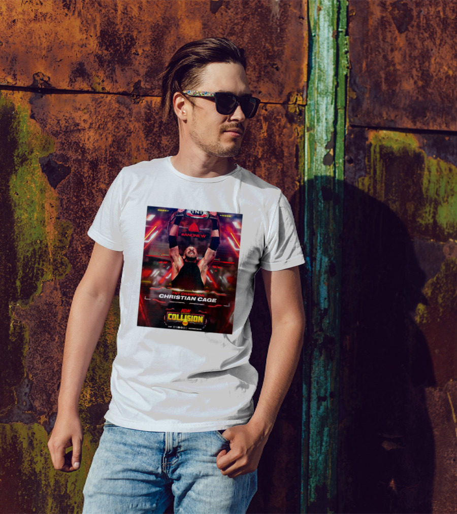 ANDNEW TNT Champion Christian Cage AEW Collision T-Shirt