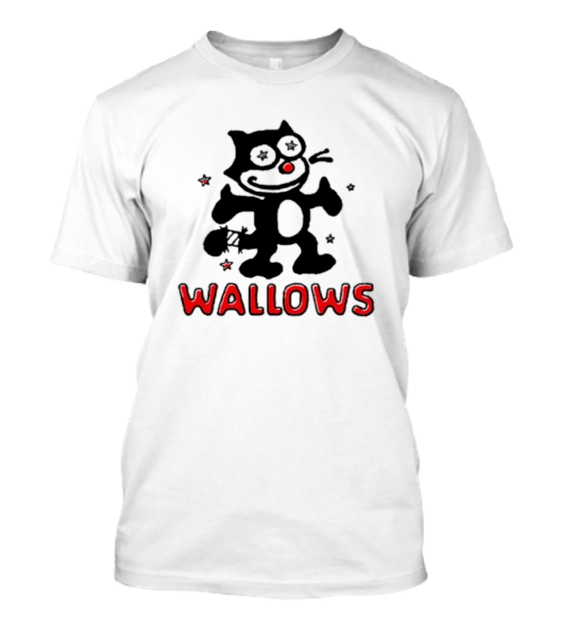 Wallows Toon Cat Star Eyes Black And Red T-Shirt
