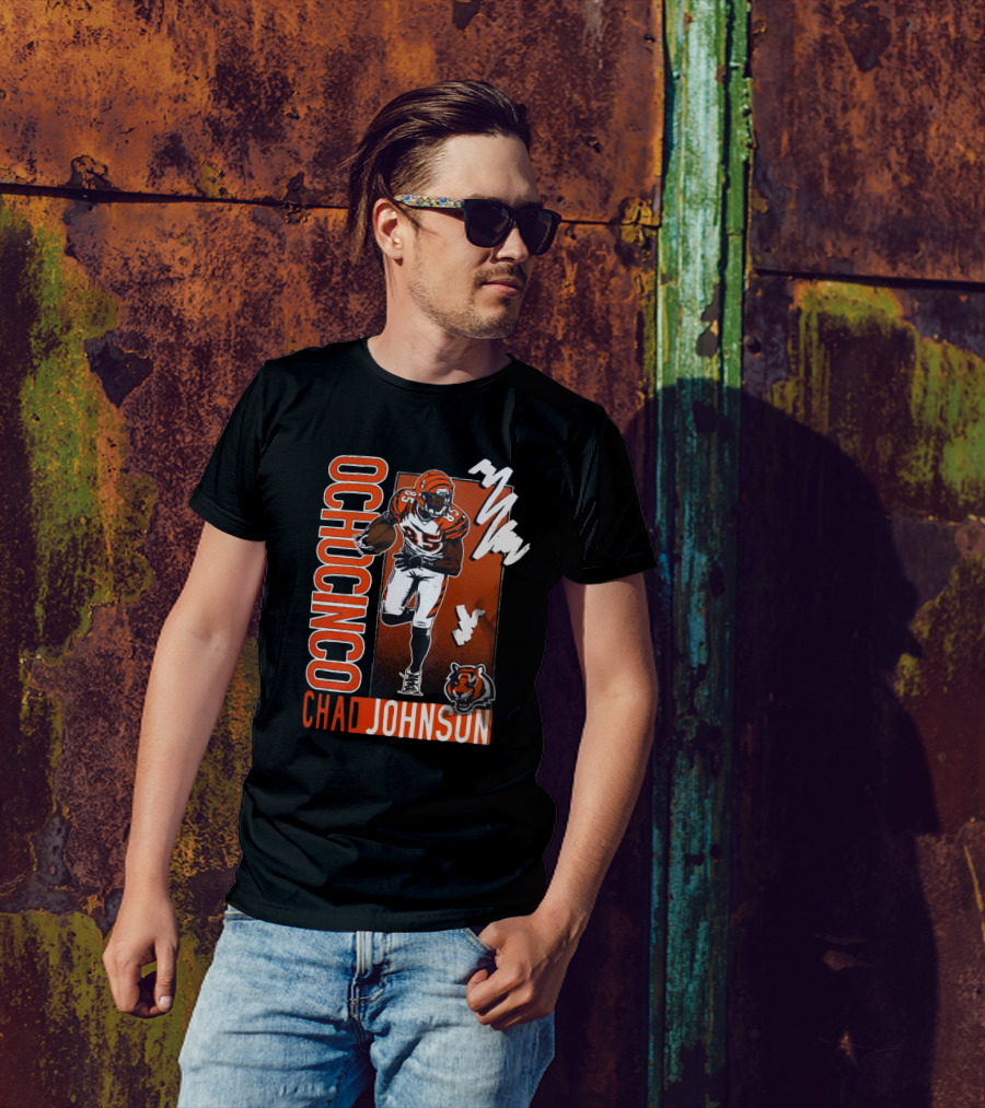 Ochocinco Chad Johnson Cincinnati Bengals Caricature T-Shirt