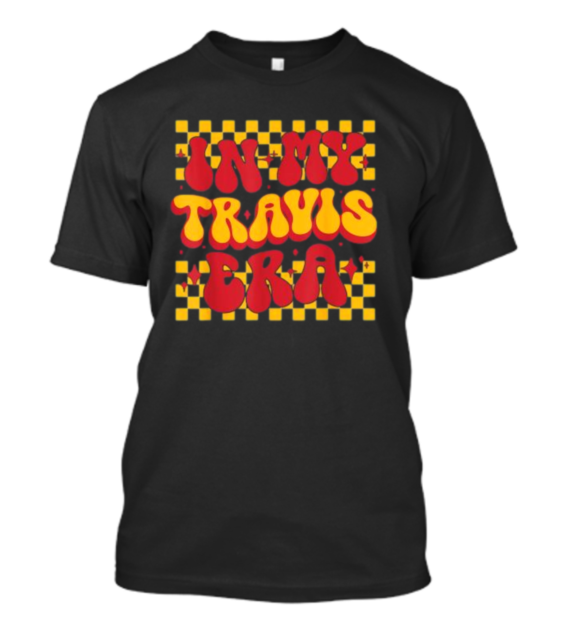 In My Travis Era Groovy Checkerboard T-Shirt