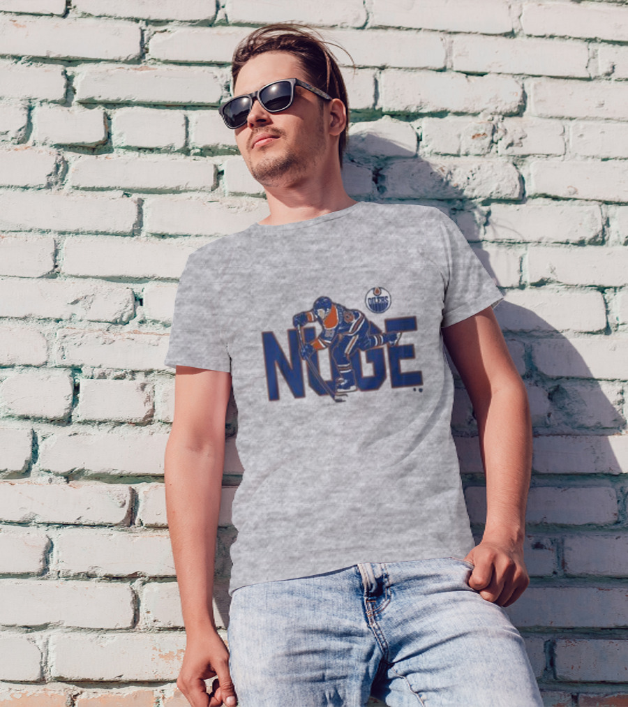 Ryan Nugent-Hopkins Edmonton Oilers NUGE Hockey Player Action T-Shirt