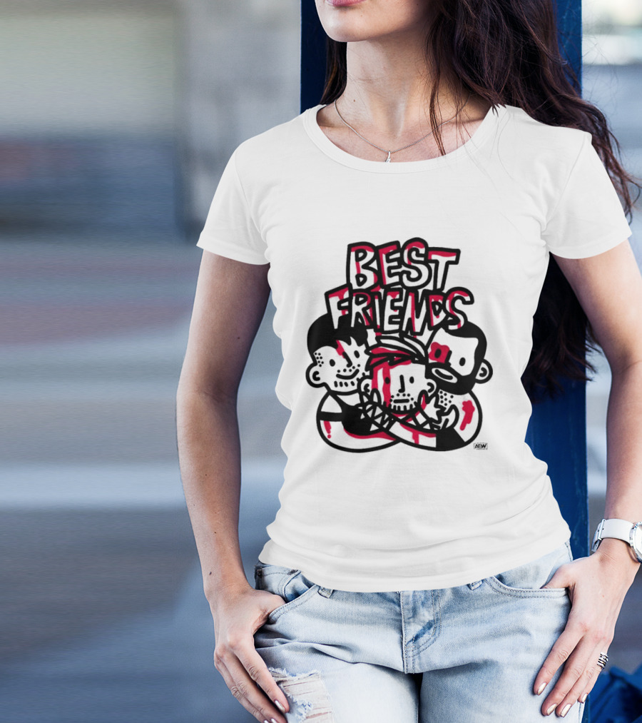 Best Friends AEW With Blood Brothers Orange Cassidy Trio T-Shirt