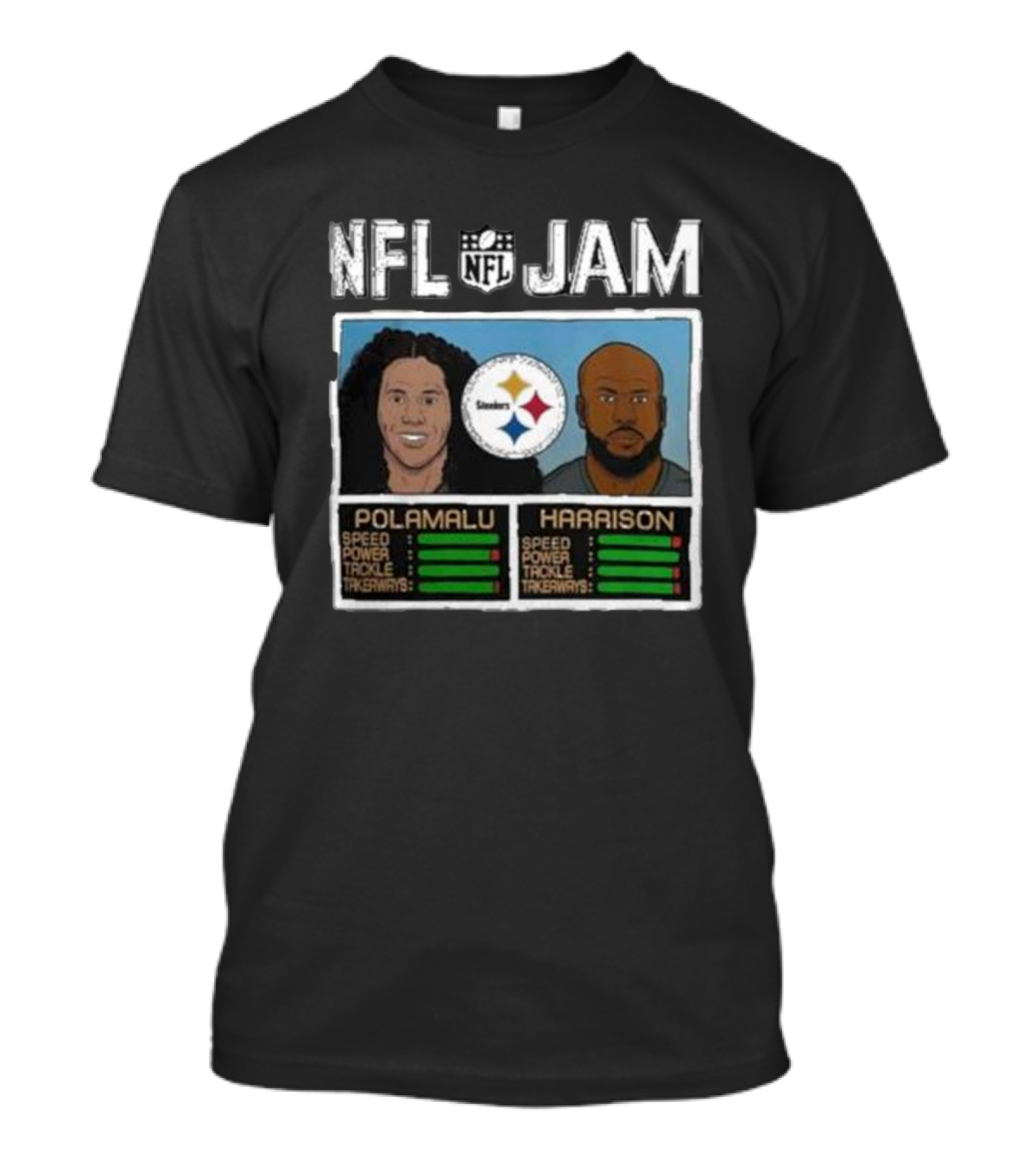 NFL Jam Polamalu Harrison Steelers Stats T-Shirt