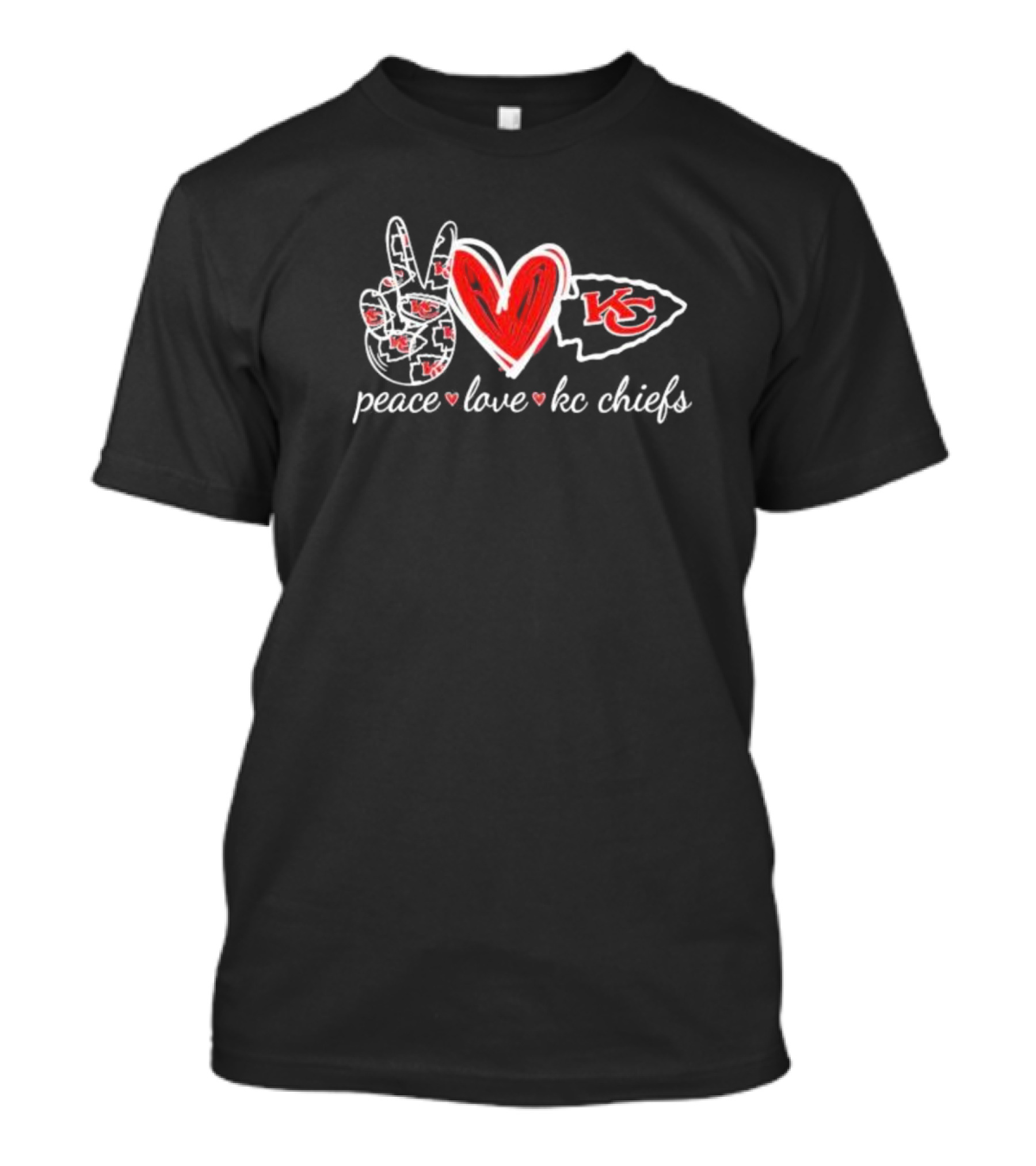 Peace Love KC Chiefs Football Fan Spirit T-Shirt