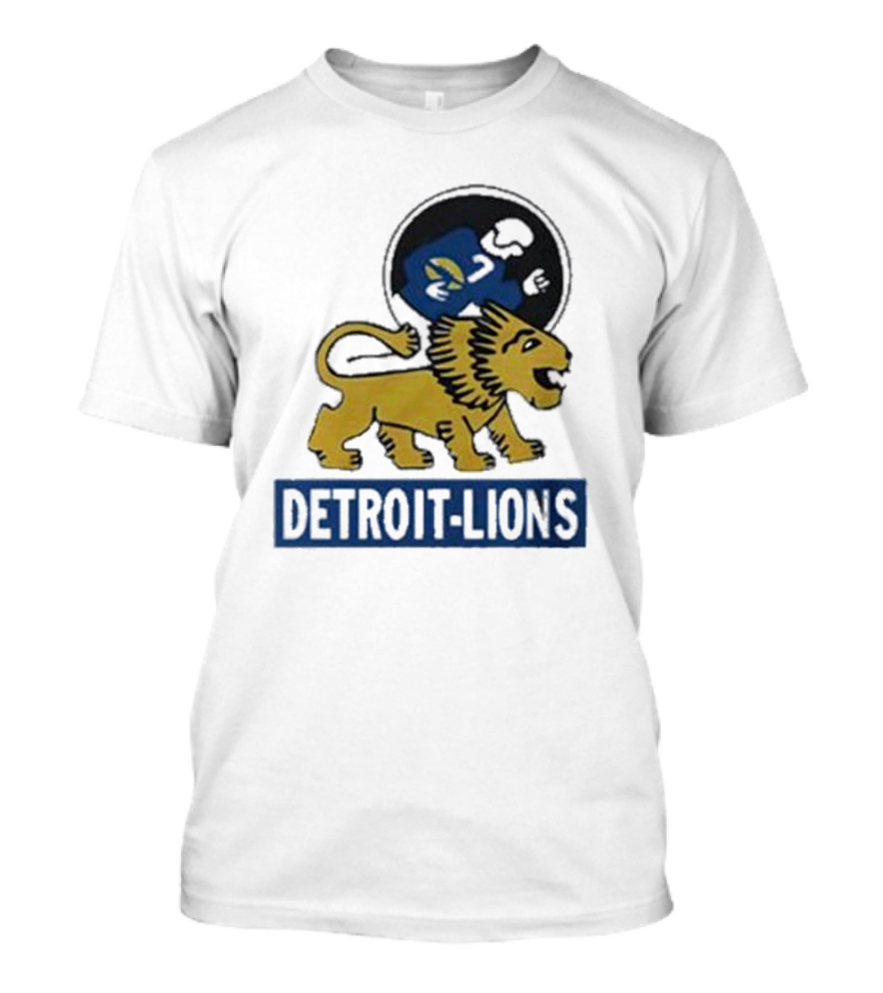 Detroit Lions Retro Style Lion Emblem T-Shirt