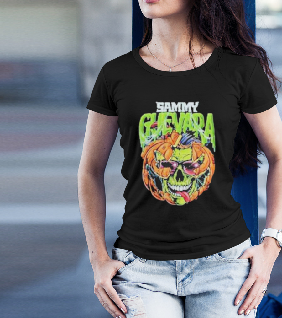 Sammy Guevara Goosebumps Halloween Pumpkin Skull T-Shirt