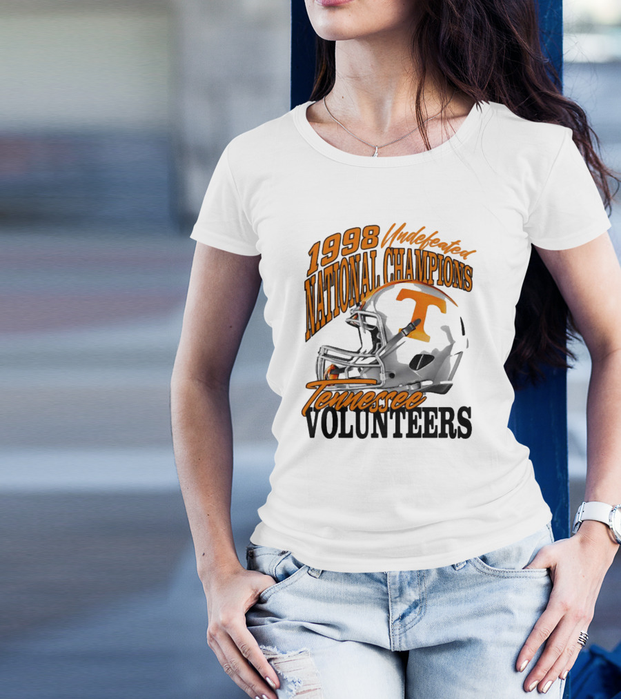 1998 Undefeated National Champions Tennessee Volunteers Helmet T-Shirt