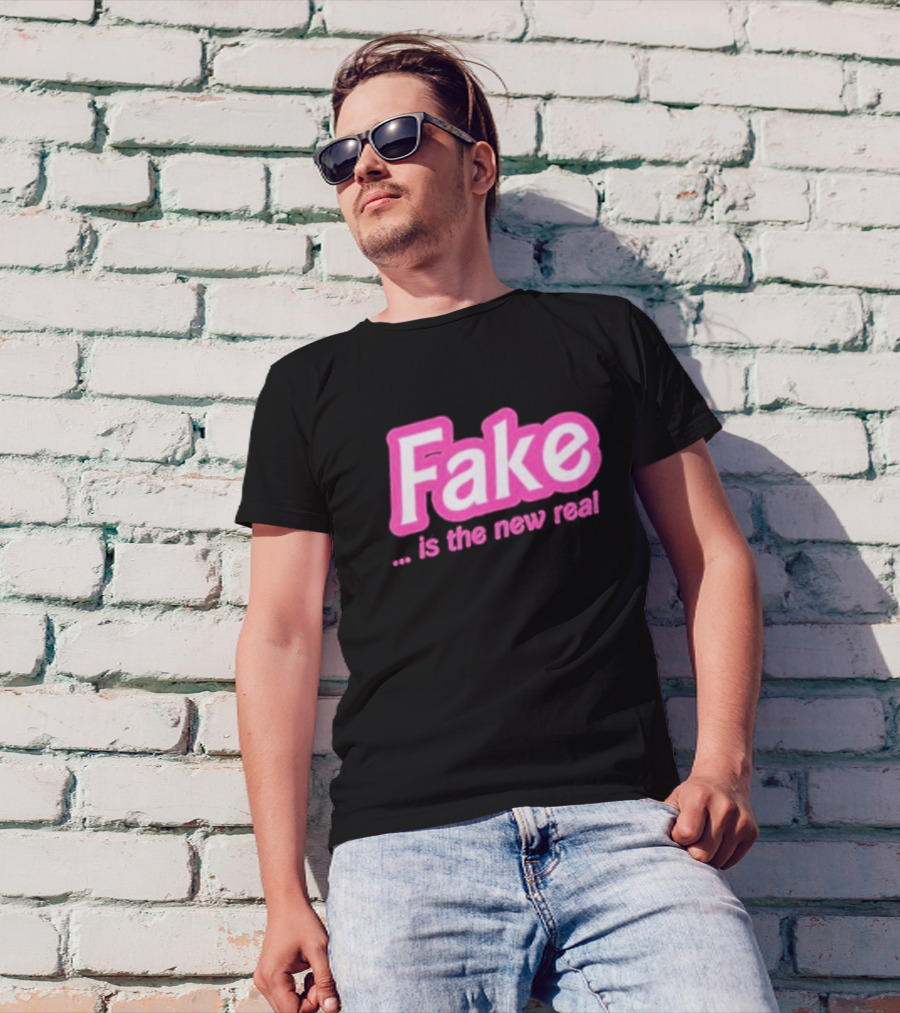 Beabimbo Fake Is The New Real Pink T-Shirt