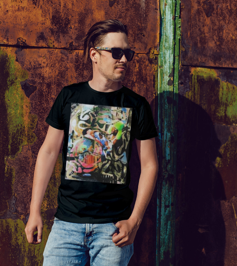 Riri And Rocky Ian Woods Merch Colorful Abstract Collage T-Shirt