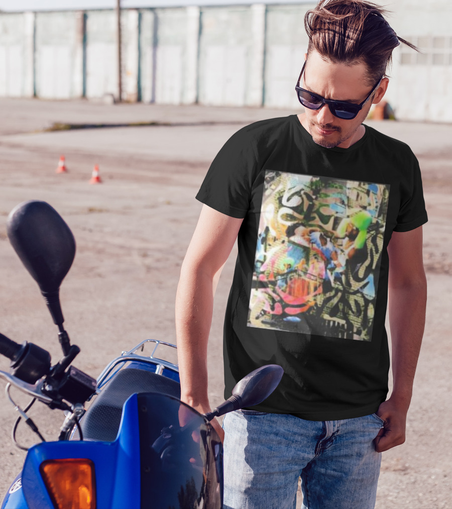 Riri And Rocky Ian Woods Merch Colorful Abstract Collage T-Shirt