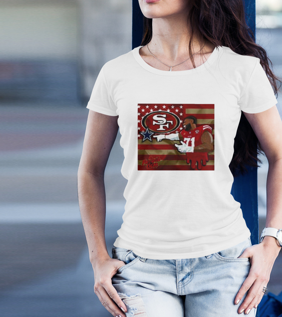 San Francisco 49ers Faithful Gear Trent Williams Defeat Cowboys America Flag SF T-Shirt