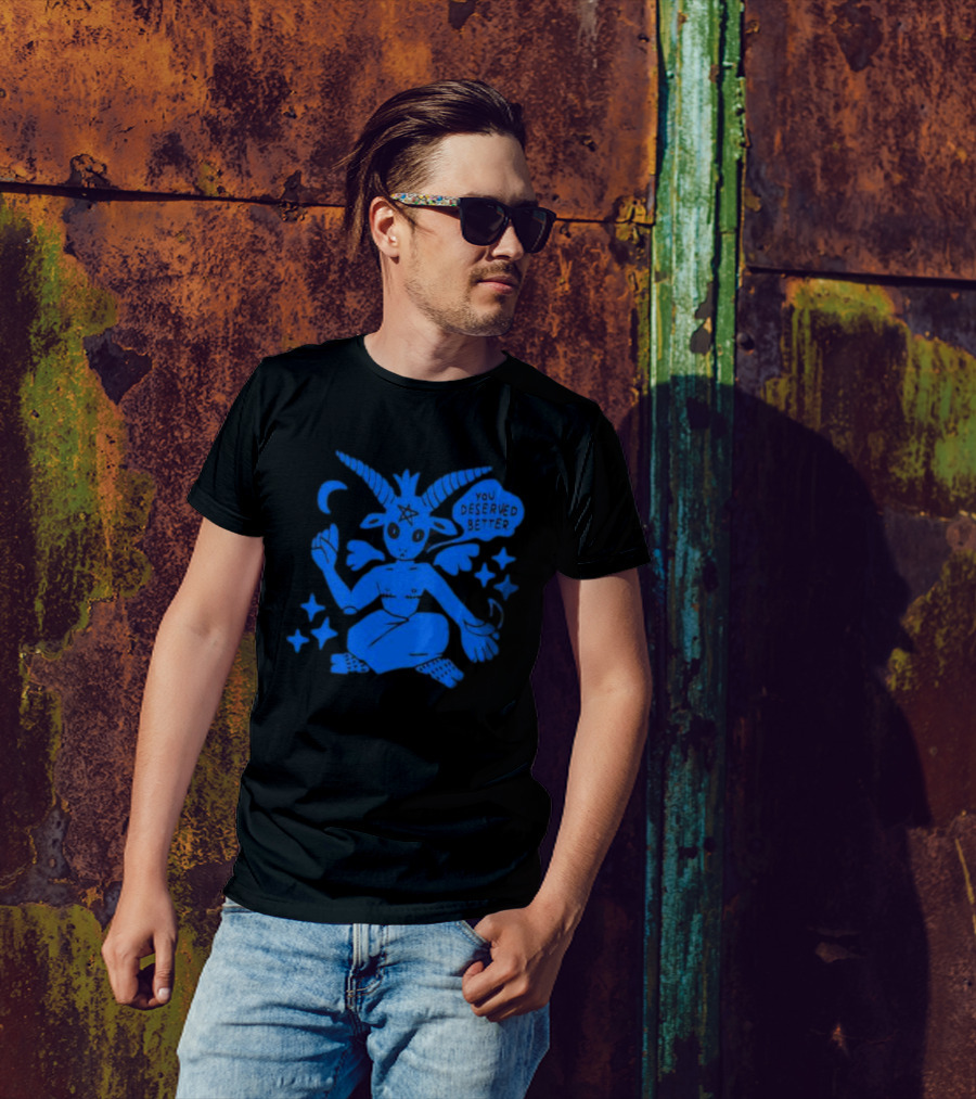 You Deserve Better Blue Baphomet Aesthetic With Stars And Crescent Moon T-Shirt