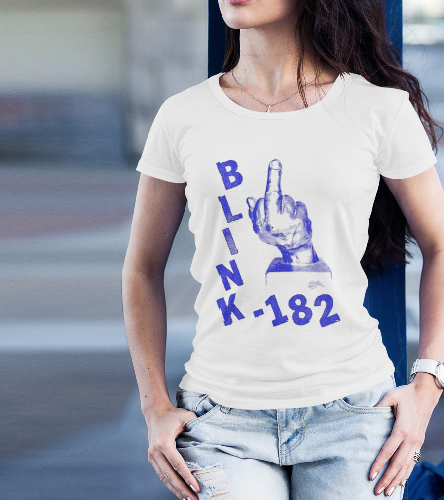 Blink 182 Blue Middle Finger T-Shirt