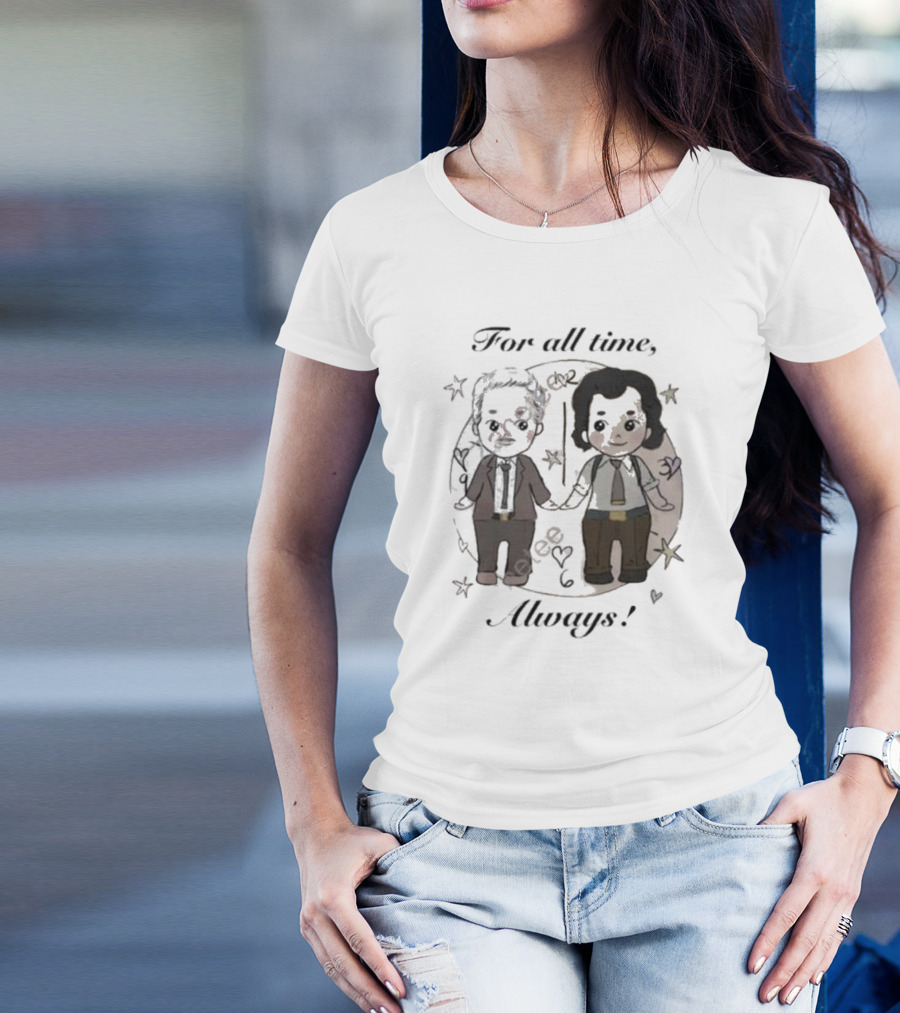 For All Time Always Adorable Cartoon Characters With Stars And Hearts T-Shirt