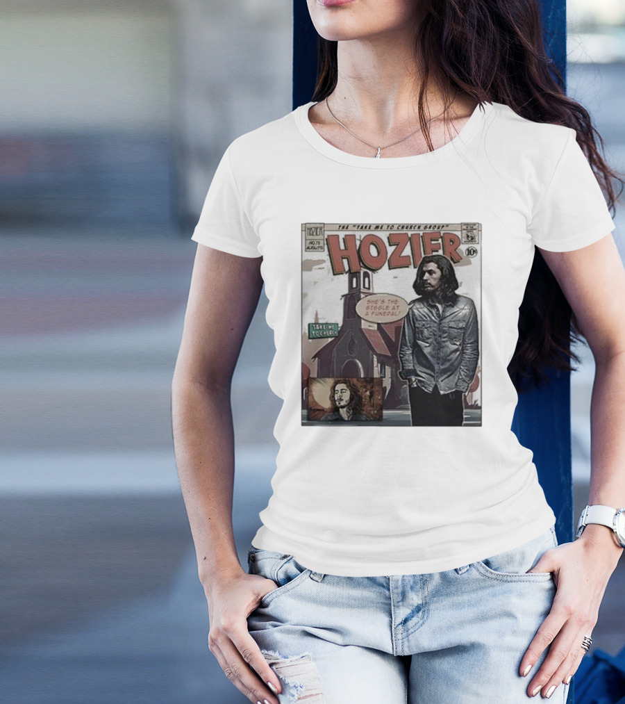 Hozier Comic Style Art She's The Giggle At A Funeral Take Me To Church T-Shirt