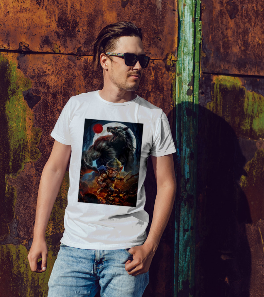 Richard Luong Chetney Pock O’pea Rta Werewolf And Goblin Under Red Moon T-Shirt