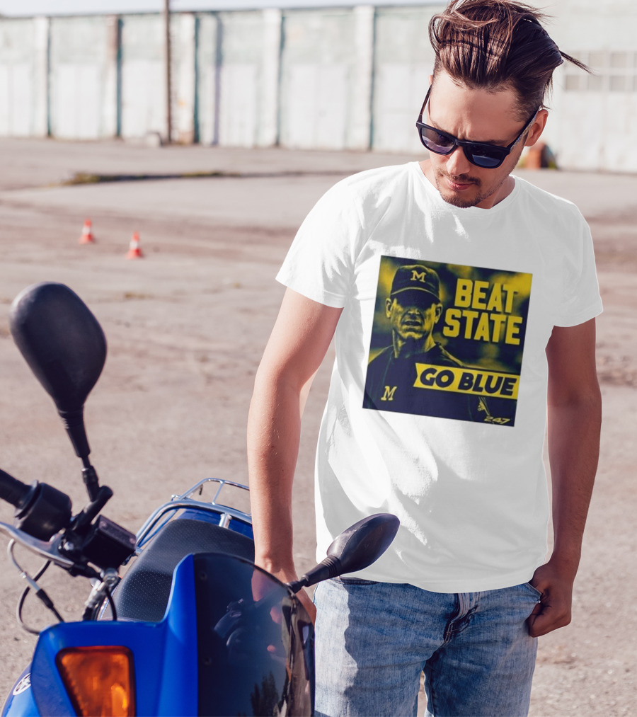 Beat State Go Blue Michigan Wolverines M 247 T-Shirt