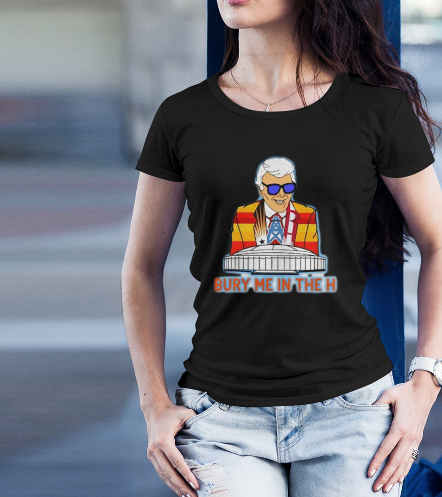 Bury Me In The H Marvin Stadium Fans Football Oilers Stripes T-Shirt
