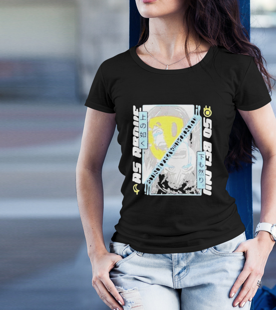 As Above So Below Yellow Mask Dual Face T-Shirt