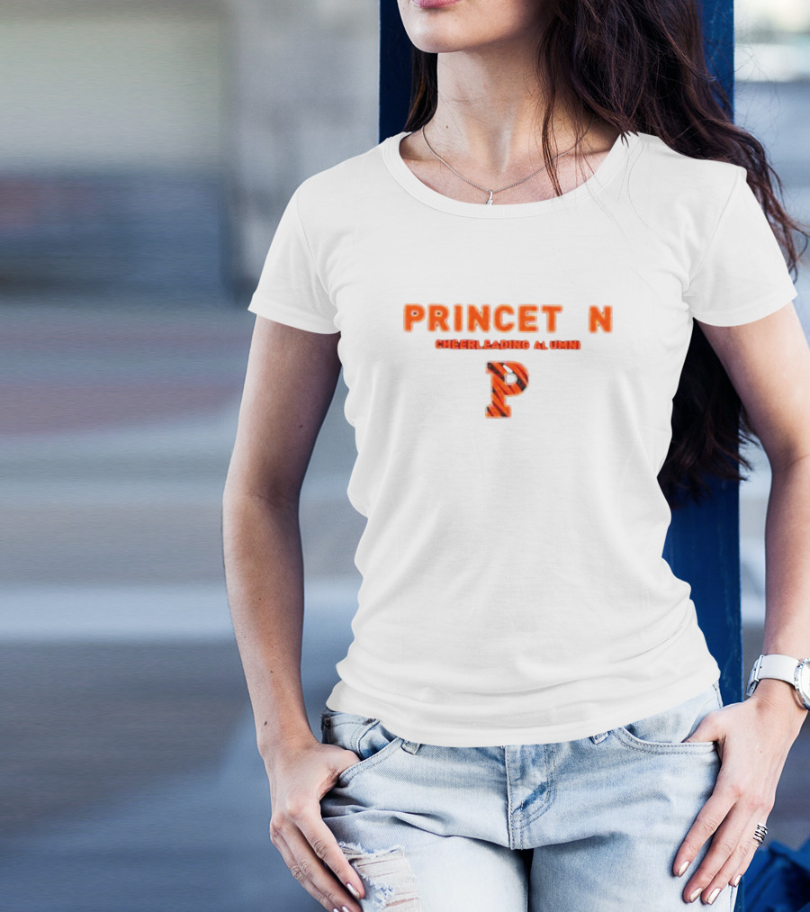 Princeton Cheerleading Alumni Homecoming P Tiger Stripe Letter P T-Shirt