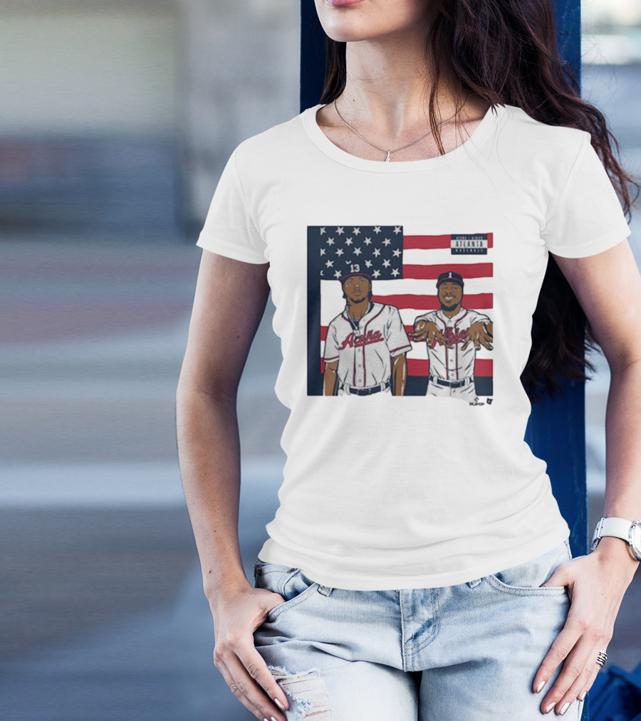 Outkast Stankonia Ronald Acuna Jr Ozzie Albies American Flag Baseball T-Shirt